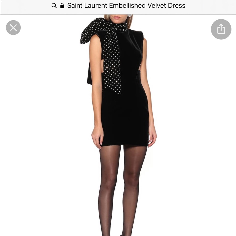 ISO - Saint Laurent Embellished Velvet Dress